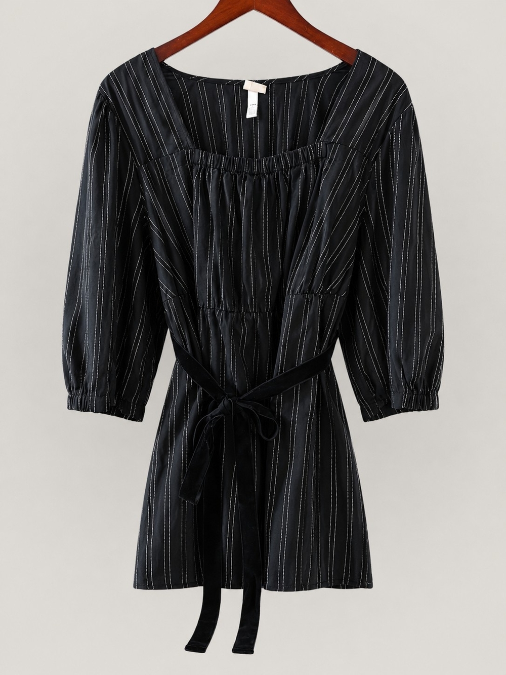 🖤 Black Pinstripe Belted Blouse / Tunic